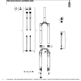RockShox Charger Rc2 Lyrik Rc2/ultimate Rc2/pike Rc2 Knauf-set - Black - One Size