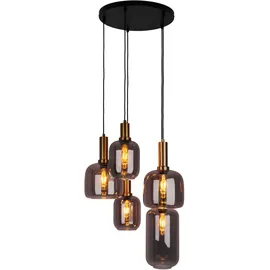 NÄVE Fumo 5-flg. Ø 54,8 cm rund schwarz/gold Metall Glas