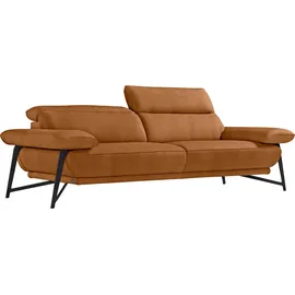 Egoitaliano 2,5-Sitzer "Anais, Designsofa mit erstklassigem Sitzkomfort, Fußfarbe schattengrau", braun (brandy), Sofas, B/H/T: 232cm x 74cm x 106cm, Luxus-Microfaser Lederoptik, Luxus-Micofaser Lederoptik (100% Polyester) ist ein neues technisches Gewebe mit einem