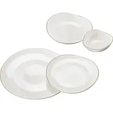 Schäfer Elektronik Geschirr-Set 24-tlg. weiß mit Goldumrandung