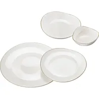 Schäfer Elektronik Geschirr-Set 24-tlg. weiß mit Goldumrandung