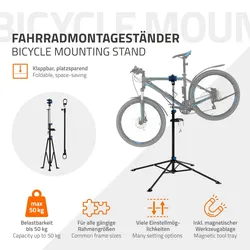 ECD Germany E-Bike Montageständer Fahrrad Reparaturständer Halter 50 kg Teleskop 360°