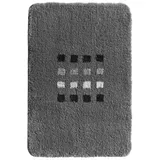 KLEINE WOLKE Badteppich QUADRI, Anthrazit - Polyacryl - 60 x 90 cm) LBH 90x60x2 cm grau