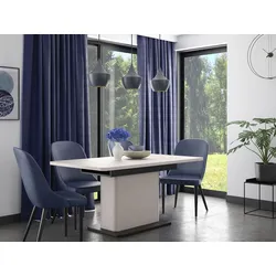 Esstisch FORTE "VODOL", sand schwarz, sand, sand, B:160cm H:75,4cm T:90cm, Tische, Esstisch, ausziehbar,pflegleicht