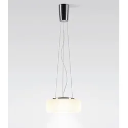 serien lighting Curling M Pendelleuchte mit Rope Stahlseilabhängung warmweiß (3000 K) | Glasschirm opal