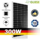 Gliese Solarpanel 300Watt Monokristallin Solarmodul Photovoltaik Solarzelle 18V Ideal zum Wohnwagen, Garten, Wohnmobil, Boot und Hausdach