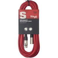 Stagg 10 m Hochwertiges XLR auf XLR-Stecker Mikrofon Kabel rot