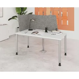 Hammerbacher Schreibtisch HS16 Weiß / Silber