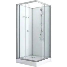 SANOTECHNIK Forte Komplettdusche mit Schiebetür 80 x 203 cm silber transparent