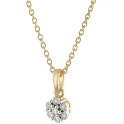 GLIZZ GL8645 Damen-Halskette mit Diamant-Anhänger Blüte Gold 333/8K