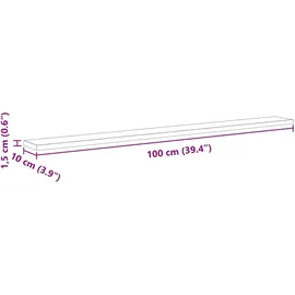 vidaXL Bücherregal 100 x 10 x 1,5 cm Braun