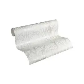A.S. Création Vliestapete mit modernem Waldmotiv 10,05 m x 0,53 m 300941 Silber/Weiß