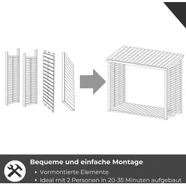Delta Gartenholz Kaminholzregal Flammo XL Kiefernholz 237 x 114 x 203 cm grau