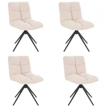 Home Deluxe Esszimmerstuhl drehbar 4er Set NODA - Creme