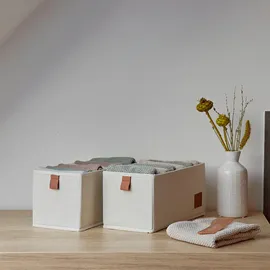 LOVE !T STORE !T Aufbewahrungsbox 30 x 15 x 15 cm 2-tlg. beige