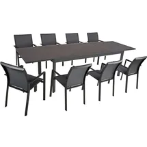 Gravidus Tischgruppe NEREA Set 03, 9-tlg. & Grau/Silber