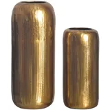 FineBuy FineBuy, Vase 2er Set Blumenvase Aluminium Zylinder Tischvase Rund Dekovase (2x)