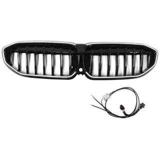 LED-Kühlergrill mit einer Lamelle in Hochglanz schwarz für BMW 3er G20 G21 19-22