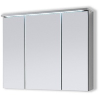 Aileenstore Badmöbel Spiegelschrank DUO 80 mit Beleuchtung Grau