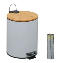 Relaxdays Kosmetikeimer 5 Liter Hellbraun,Schwarz,Grau