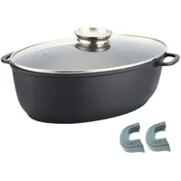 4big.fun Bräter 7,3 L Aluminiumguss Schmortopf Induktion Bratentopf Entenbräter