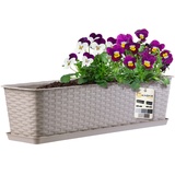 Kadax Balkontopf mit Untersatz, Pflanzkasten, 60 cm, Karamell – KADAX