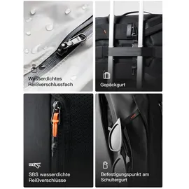 Inateck Reiserucksack 38,5 l Schwarz