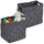 Relaxdays Aufbewahrungskorb 2er Set Faltbare Regalbox 30 x 30 x 24 cm grau