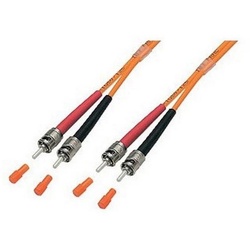 VARIA LWL-Kabel, 1 m, Duplex OM2 (Multimode, 50/125) ST/ST Glasfaserkabel, ST Duplex, (100,00 cm) orange