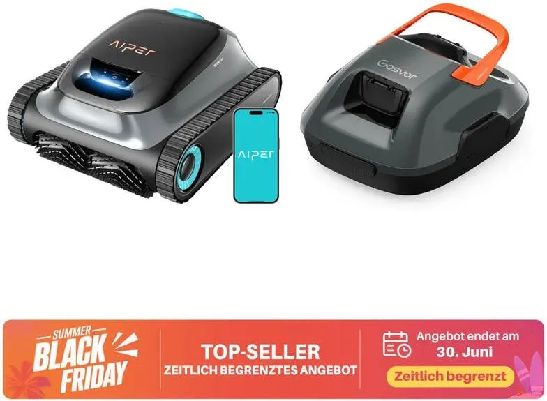 Dual-Poolroboter-Bundle: Aiper Scuba S1 & Gosvor Automatische Poolroboter, Doppelte Filtration, App-Steuerung, OTA-Updates, Selbstparken, Für Einbaupools & Aufstellpools