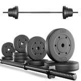 TREX SPORT Langhantel Set 28 kg | Hantelset mit Langhantelstange 150 cm und 12 Hantelscheiben