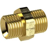 FP Riegler Doppelgewindenippel, G 3/4 a., G 1 a., SW 38, Messing