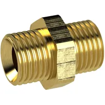 Riegler Doppelgewindenippel, G 3/4 a., G 1 a., SW 38, Messing