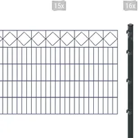 Arvotec Doppelstabmattenzaun »ESSENTIAL 100 zum Einbetonieren "Karo" mit Zierleiste«, Zaunhöhe 100 cm, Zaunlänge 2 - 60 m 78423004-0 anthrazit H/L: 100 cm x 30 m