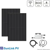 Balkonkraftwerk (ohne Halterung) Sunlink 850 Wp Bifazial Full Black HMS-800W-2T ...