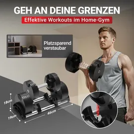 MIWEBA verstellbare Kurzhantel VH200 2-28 kg Stahl schwarz