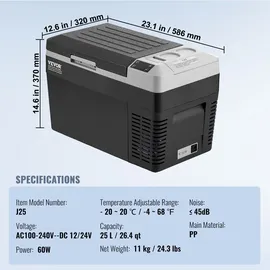 Vevor Kompressor Kühlbox 25 l