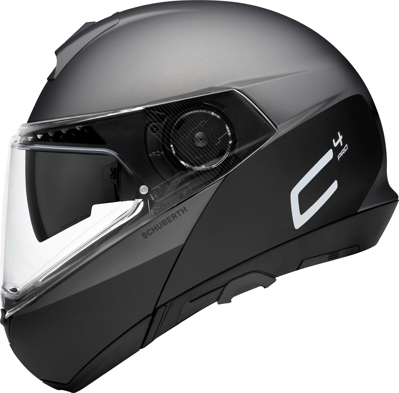 Schuberth C4 Pro Swipe, casque rabattable - Mat Noir/Gris - S (54/55)