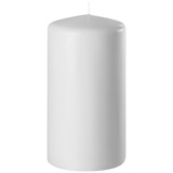 Wenzel Stumpenkerze H 10 cm SAFE CANDLE, Hellgrau - Paraffinwachs - 6 x 10 cm - selbstlöschend