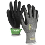 OX-ON RECYCLE BASIC 16001 Arbeitshandschuhe Gr.9 I 12 Paar Schutzhandschuhe aus recyceltem Polyester mit Latexbeschichtung I Graue Montagehandschuhe mit gutem Tastempfinden I EN Zertifizierung