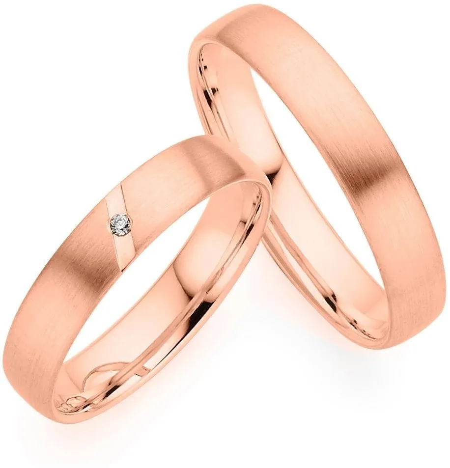 Trauring PHÖNIX "Schmuck Geschenk Gold 333 Trauring Ehering LIEBE versch. Varianten" Gr. 57, rosa (roségoldfarben), Fingerringe, 57, ohne Brillant, Roségold 333, 4,0mm, Rosu00e9gold 333, Made in Germany, wahlweise mit oder ohne Brillant