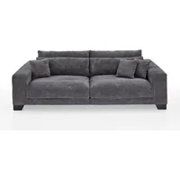 freiraum Big-Sofa Phebe, 7 Kissen, Daune, Bezug dunkelgrau - 286x90x141cm (BxHxT) grau