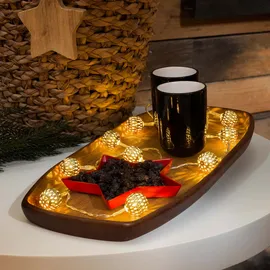 Konstsmide LED Lichterkette Kugel Innen 0,9 m Gold