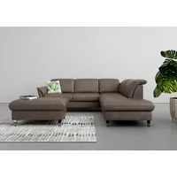 Ecksofa SIT & MORE "Maggiore L-Form", braun, B:261cm T:224cm, 100% Polyester, Sofas, wahlweise mit Kopfteilverstellung, Bettfunktion und Stauraum