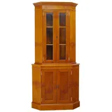 AFG Eckvitrine Stilvoller Eckschrank im englischen Stil Eibe (2-St) orange