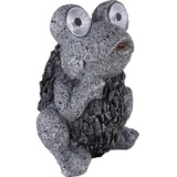 GLOBO Solarleuchte Frosch grau Solar Figur Frosch Außenlampe Steinoptik Solar, Akku IP44, LED 2x 0,06 Watt, LxBxH 17x14x21 cm