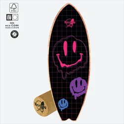 Balance Board Flip – Surf Trainer mit Korkrolle SCHWARZ No Size