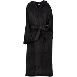 ZOLLNER unisex, Bademantel,, mit Kapuze 100% Polyester XXL schwarz