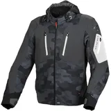 Macna Angle Camo wasserdichte Motorrad Textiljacke, schwarz-grau, Größe XL für Männer