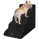 EHEYCIGA Hundetreppe für Kleine Hunde 57 cm Hoch, Haustiertreppe für Sofa Bett, Treppe für Hunde aus Hochdichtem Schwamm, Hunderampe mit Waschbarem Bezug und Rutschfestem Boden, 5 Stufen, Schwarz